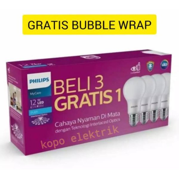 Lampu philips 12 watt beli 3 gratis 1