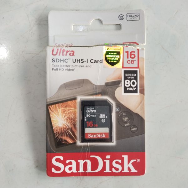 [Gunung Ibul] SD Card Memory SanDisk Ultra 16gb SDHC UHS-I, Kondisi Bekas, Layak Pakai, ORIGINAL
