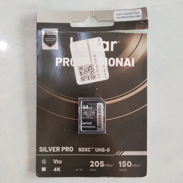 (Gunung Ibul) SD Card Memory Lexar Professional Silver Pro 64gb SDXC UHS-II, Second & Layak Pakai